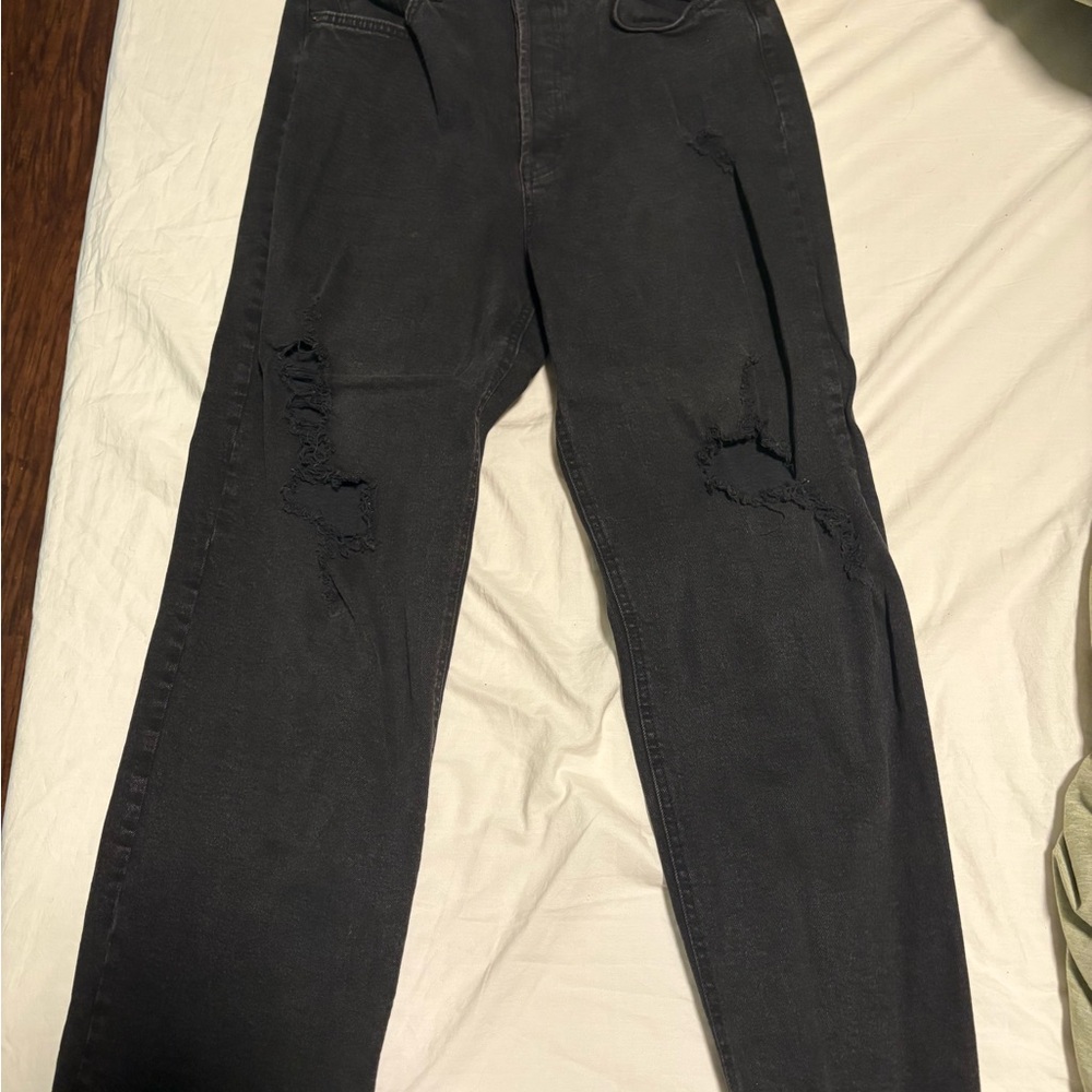 Distressed Black Jeans